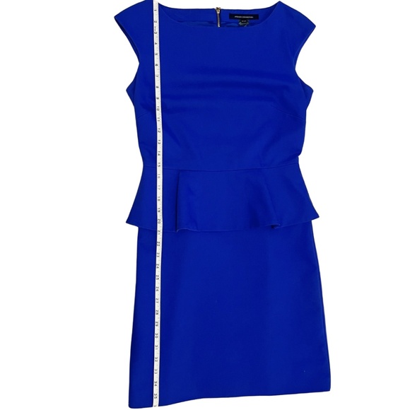 French Connection Sz 8 Royal Blue Sheath Sleeveless Peplum Professional Office - Picture 9 of 12